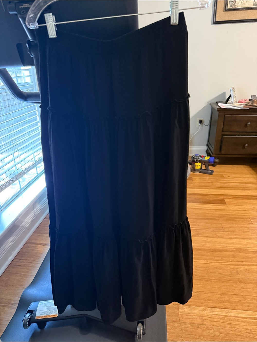 Z Supply Black Tiered Midi Skirt, Size Medium